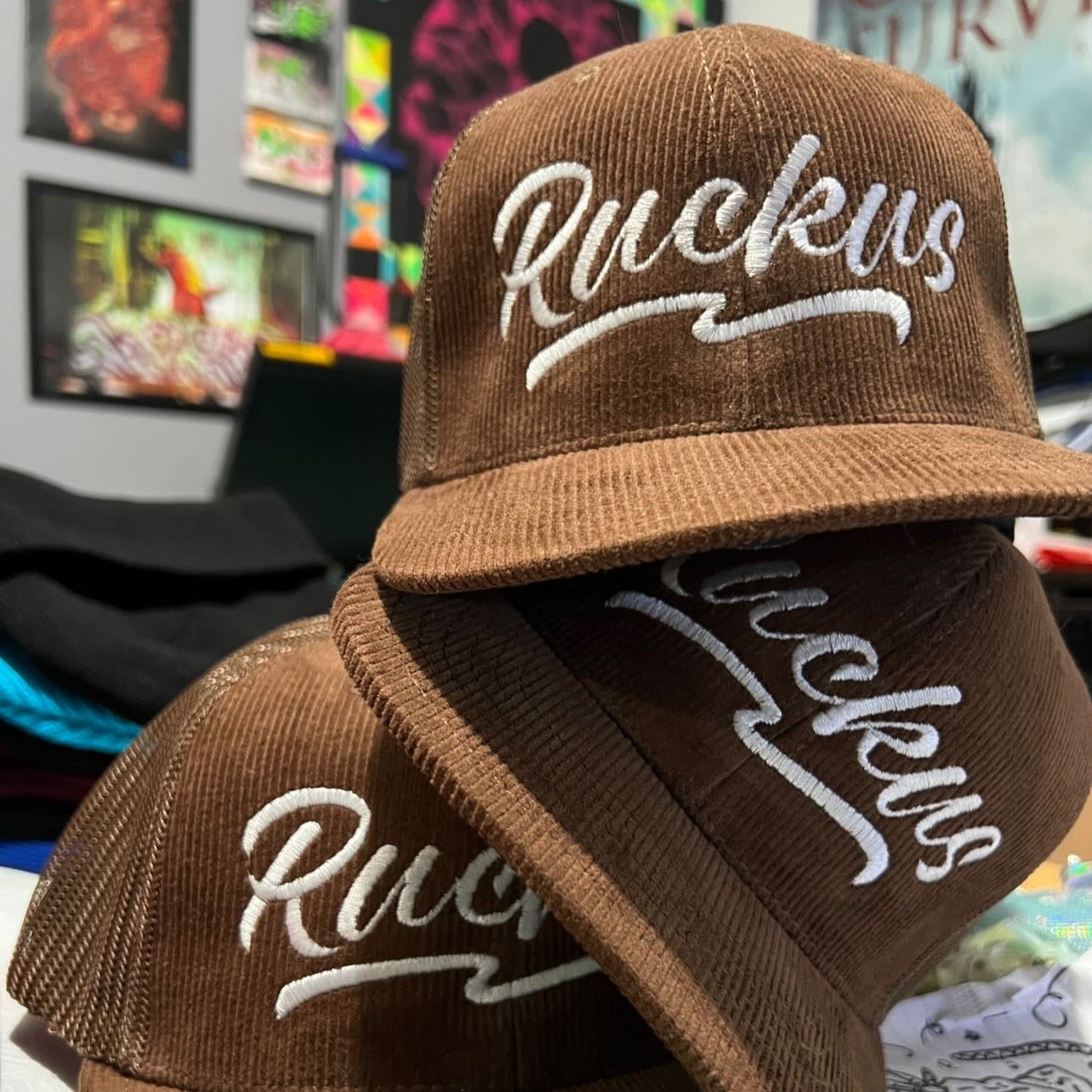 Brown Corduroy Snapbacks
